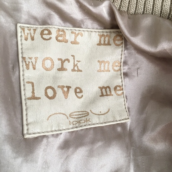 Beige faux leather jacket - Picture 6 of 8